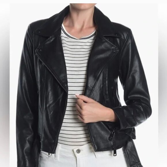 Elodie Black Faux Leather Moto Jacket XS - Picture 5 of 5